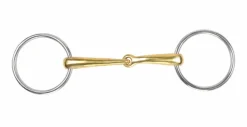 Brass Alloy Curved Loose Ring Snaffle^Shires Equestrian Sale