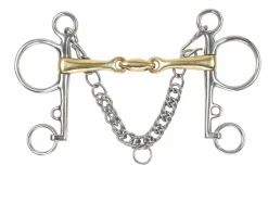 Brass Alloy Pelham with Lozenge^Shires Equestrian Outlet