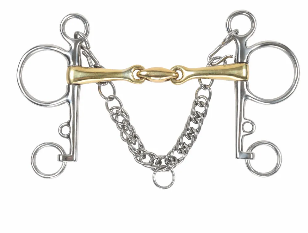 Brass Alloy Pelham with Lozenge^Shires Equestrian Outlet