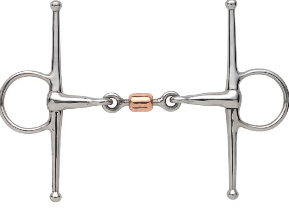 Full Cheek Snaffle with Copper Peanut^Shires Equestrian Clearance