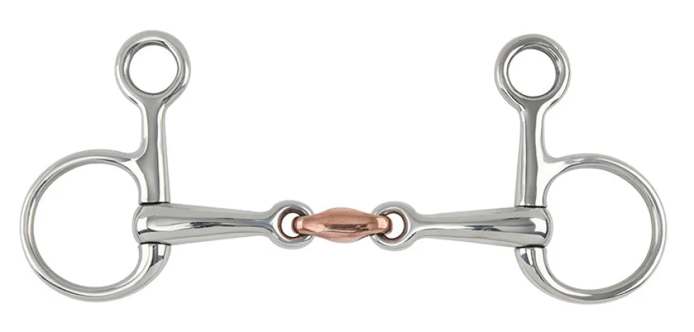 Hanging Cheek Copper Lozenge Snaffle^Shires Equestrian